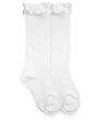 Jefferies Sock Knee High White with Ruffle