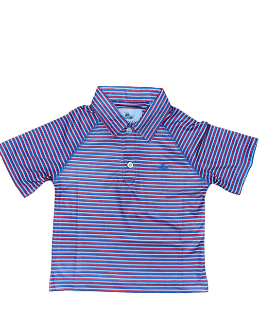 Southbound Boys Polo-Red/Blue/Blue