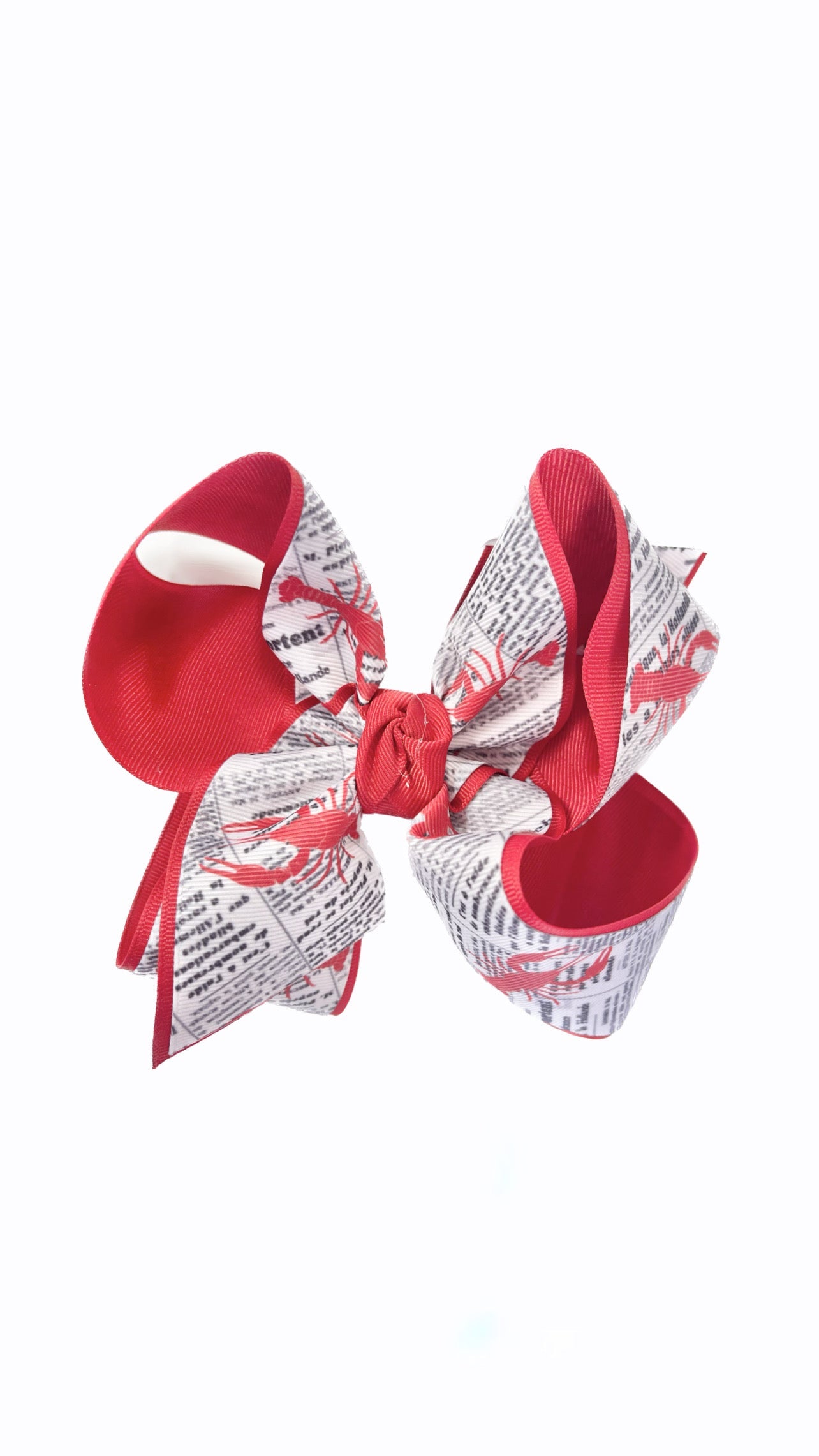 NEWSPAPER W/ CRAWFISH RIBBON LG. ALLIGATOR CLIP