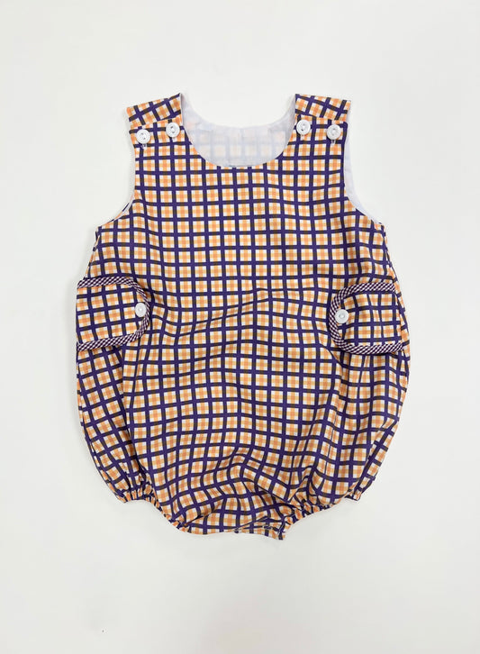 Purple/Gold Plaid Tab Boy Bubble