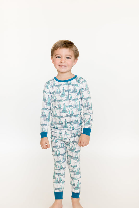 T+J Bamboo Seabrook Sails 2pc Pajama Set