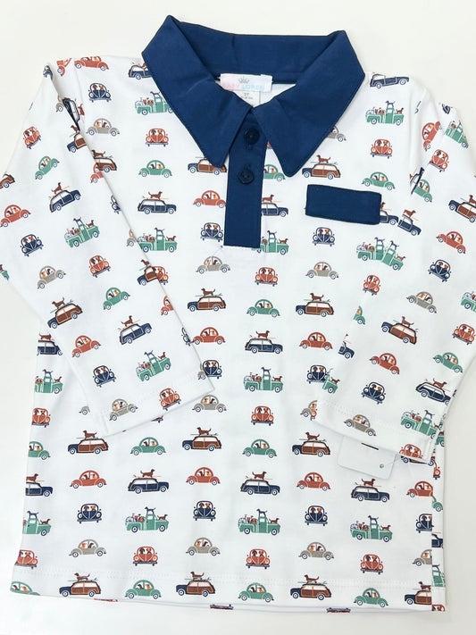 Cars & Dogs Pima Collar Shirt