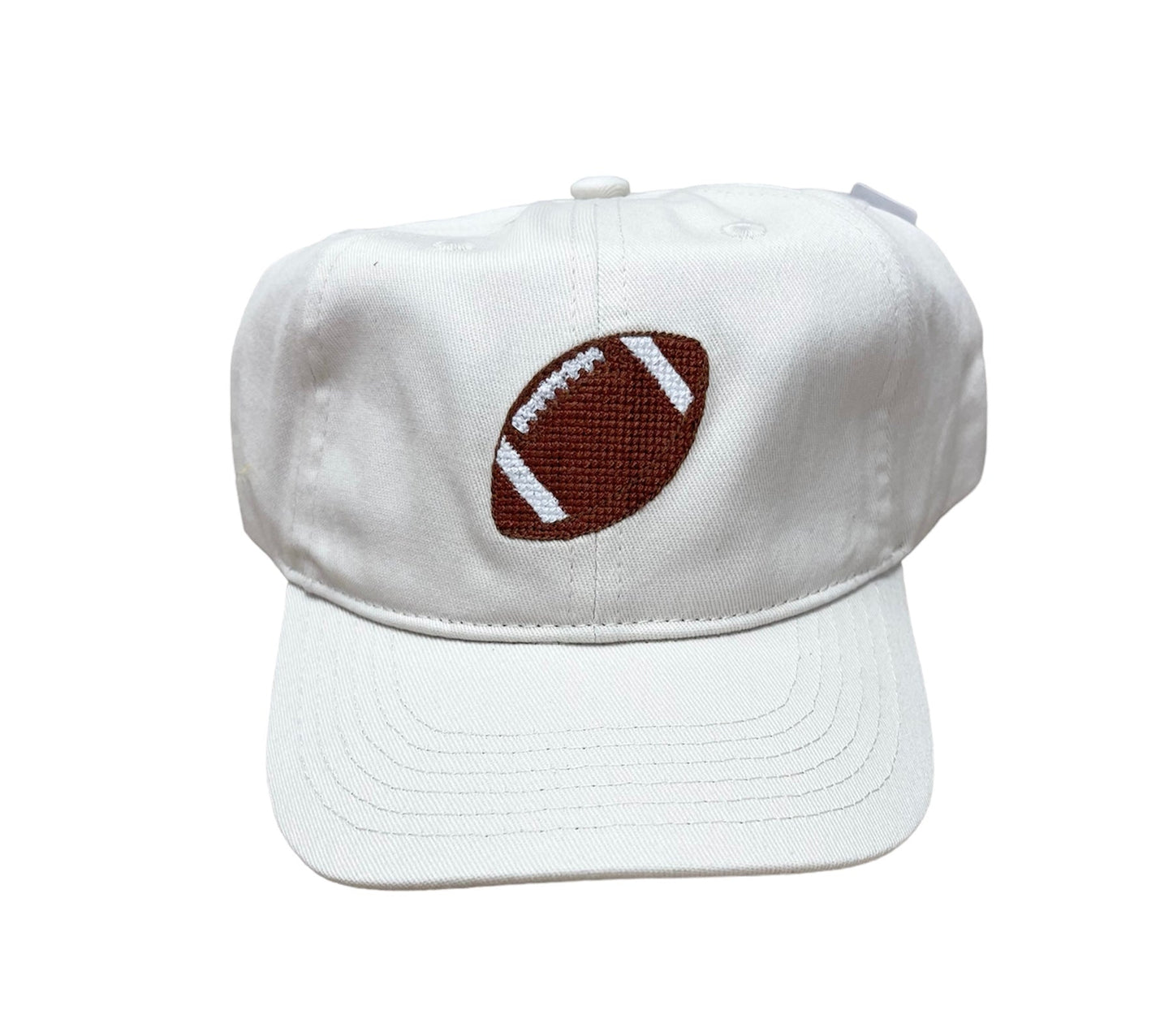 Khaki Football Needlepoint Embroidered Hat