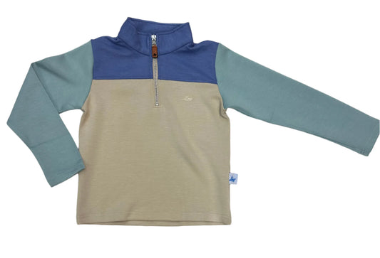 Color Block Pullover - Khaki Bottom