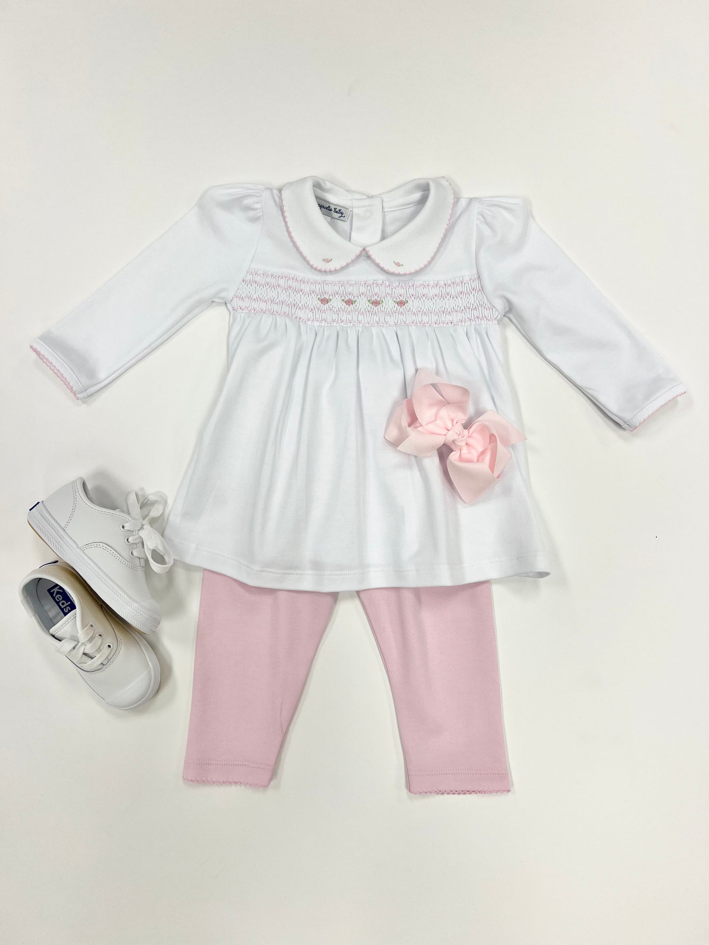 Taylor & Tyler Smocked Collared Pant Set