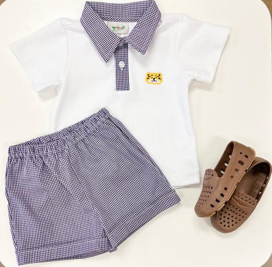 Yellow/Purple Tiger Polo Set