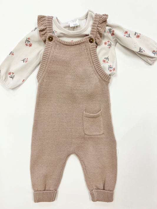 Sand Baby 2 Pc Set: L/S Top+Overall Knit