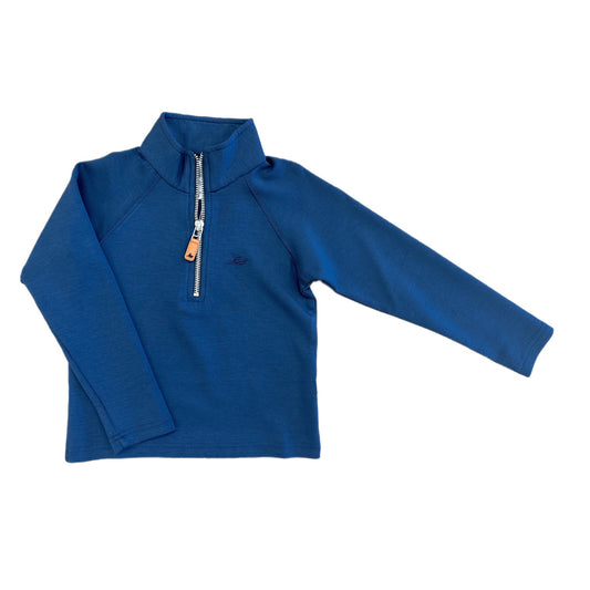 Perf Zip Pullover-Navy