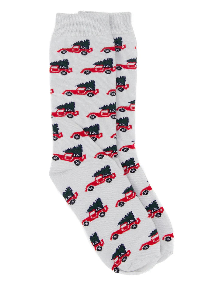 Boys Lucky Duck Socks Christmas Truck