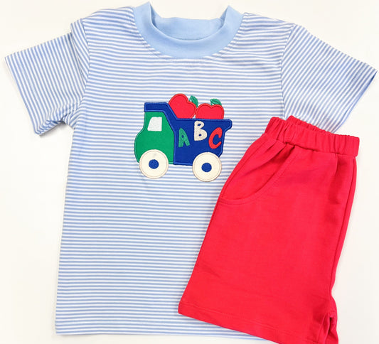 ABC Applique Boy T-shirt Short Set