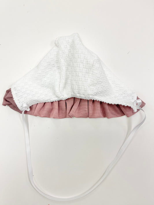 Bonnet W/ Ribbon,Bamboo Trim-Mauve-OS