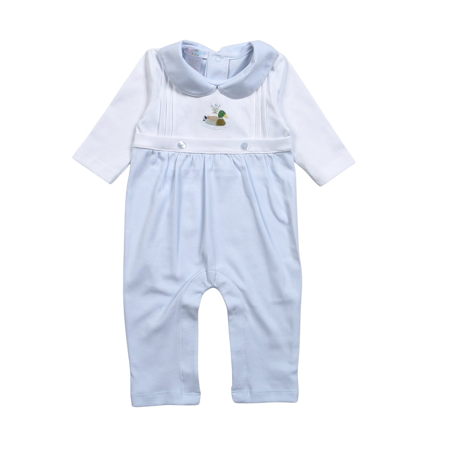 Blue Mallard Duck Hand Embroidered Romper