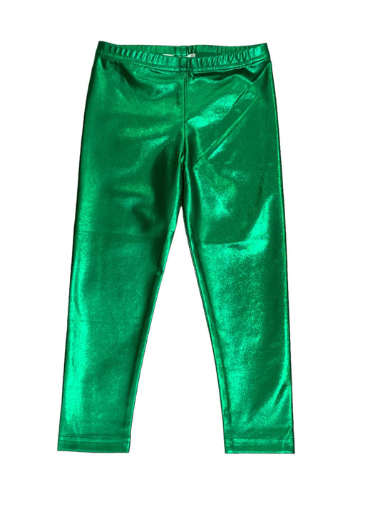 Green Metallic Leggings