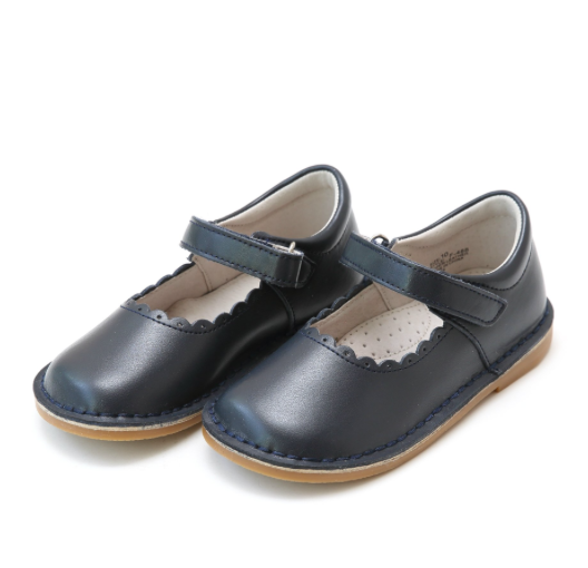 Caitlin Scalloped Mary Jane Navy