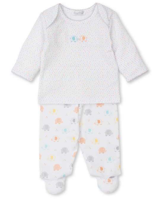 Multi Bitty Dot Footed Pant Set Mix