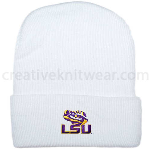 LSU White Knit Cap