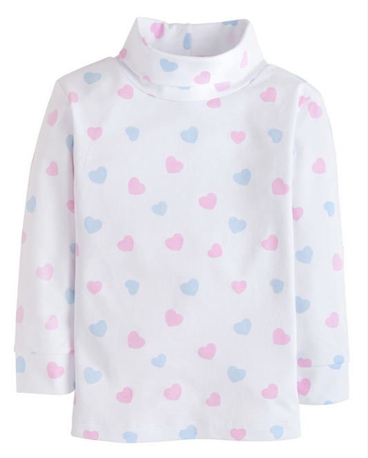 Hearts Printed Turtleneck