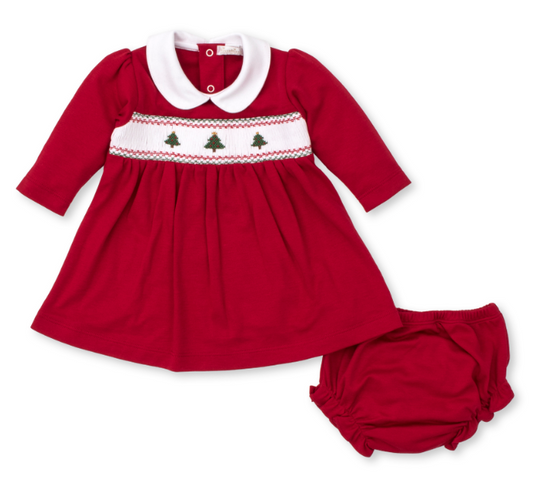 Holiday Trees Dress Set W/ Hand Smock