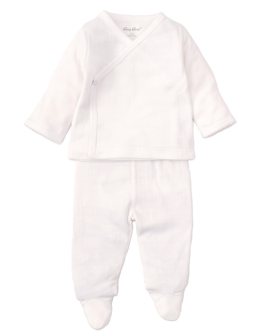 2 pc kissy cross tee/pant set-White