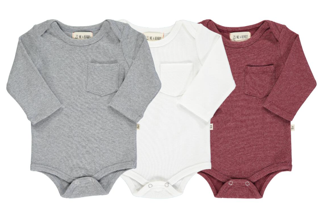 Tellico Triple Pack Onesies-Solid Brushed Cotton