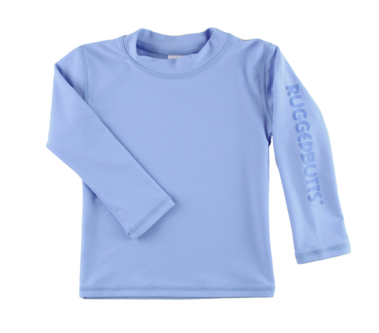 Periwinkle Blue Long Sleeve Logo Rash Guard