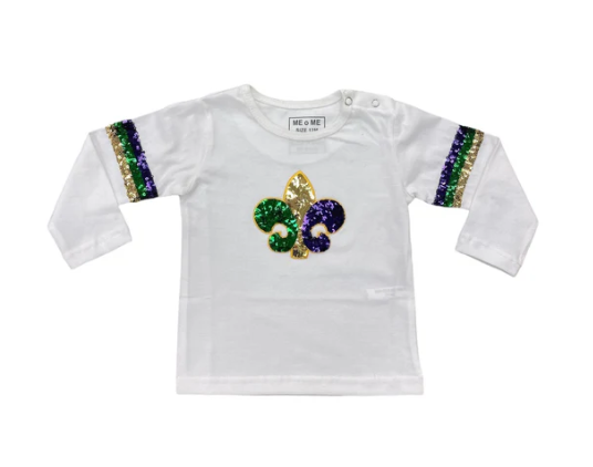 Mardi Gras Sequin Fleur Di Lis Shirt