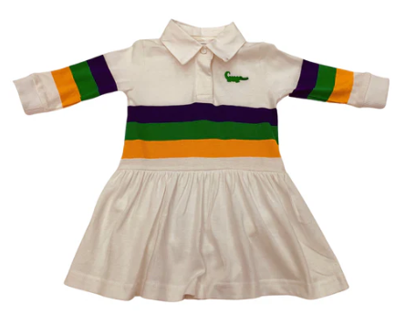 Mardi Gras L/S Rugby Drop Waist Dress