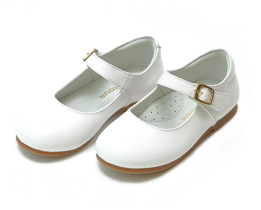 Rebecca-Dressy Flat-Pearl White