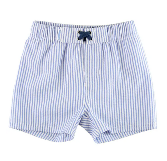 Periwinkle Blue Seersucker Swim Trunks