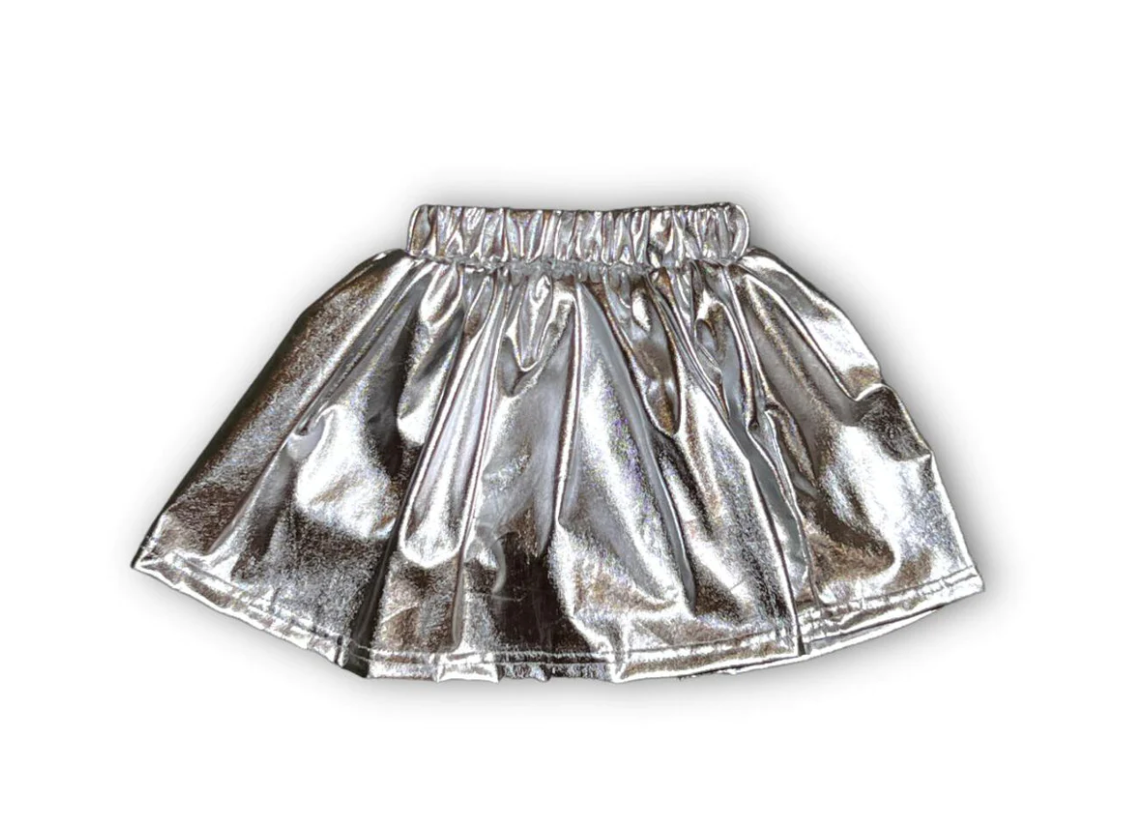 Silver Metallic Skort