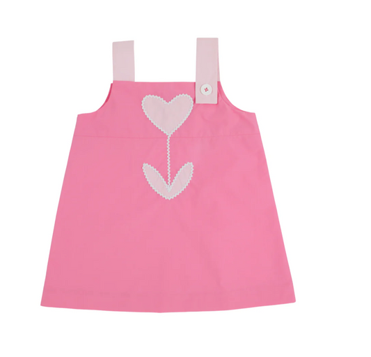 Jillian Jumper - Hamptons Hot Pink & Palm Beach Pink with Heart Tulip Applique