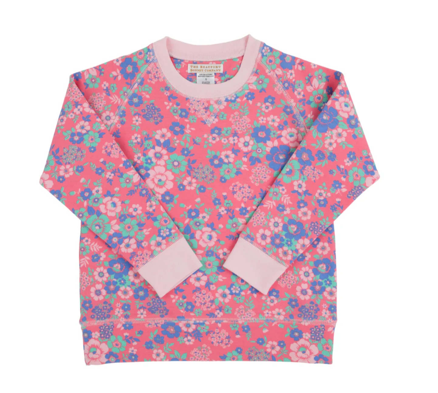 Cassidy Comfy Crewneck - Mt. Paran Mini Floral with Palm Beach Pink