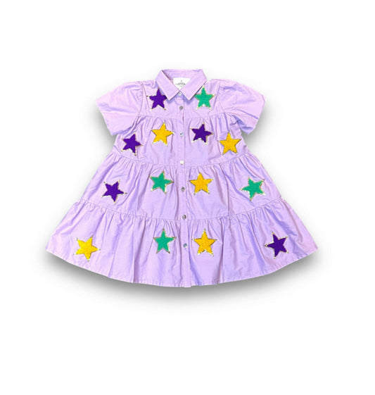 Mardi Gras Chenille Kid Dress