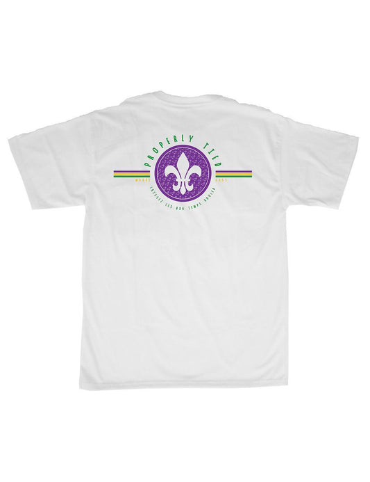 Properly Tied Mardi Gras Fleur De Lis Graphic Tshirt